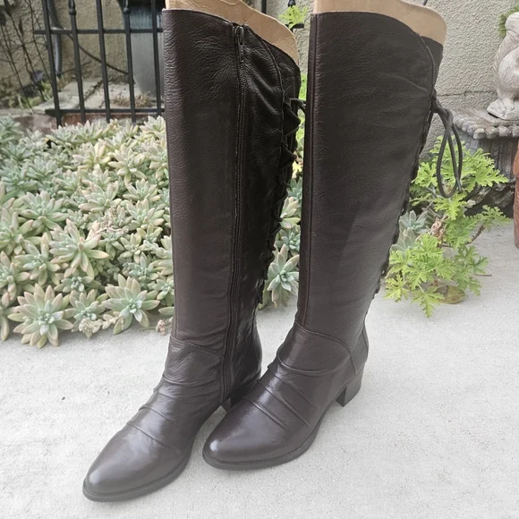 Corso Como Caldwell Tall Lace UP Boots New In Box 37.5M Coffee - Picture 3 of 8